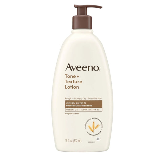 Aveeno Tone + Texture Renewing Body Lotion, Fragrance-Free, 18 fl. oz