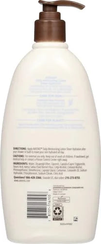 Aveeno Sheer Hydration Fragrance-Free Daily Moisturizing Lotion with Prebiotic Oat for Dry Skin, Lightweight, Fast-Absorbing Body Moisturizer Nourishes Skin with 48-hour Moisture, 18 fl oz (Pack of 2)
