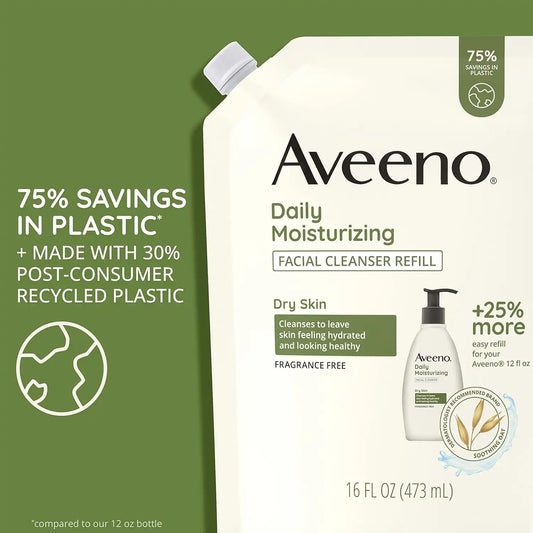 Aveeno Daily Moisturizing Facial Cleanser, Fragrance-Free, 16 fl oz