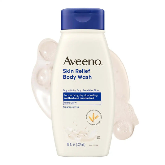 Aveeno Skin Relief Body Wash for Sensitive Skin, Fragrance-Free, 18 fl. oz
