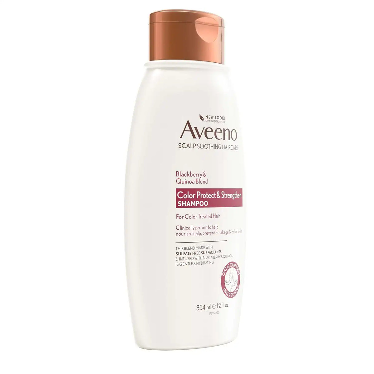 OGX Aveeno Color Protect Strengthen+ Blackberry Quinoa Shampoo, Fresh, 12 Fl Oz