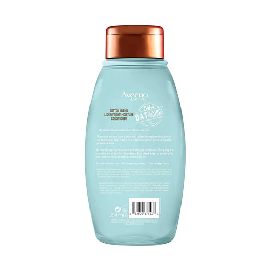 Aveeno Cotton Blend SulfateFree Conditioner with for Light Moisture Soothed Scalp Gentle Cleansing Conditioner with Nourishing Oat Paraben DyeFree fl., 12 Fl Oz