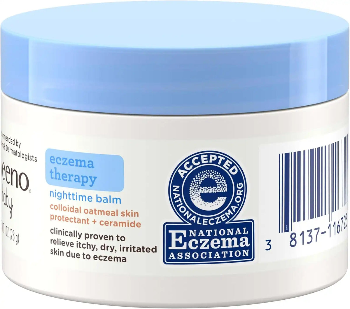 Aveeno Baby Eczema Therapy Nighttime Balm, Fragrance Free, Travel Size, 1oz