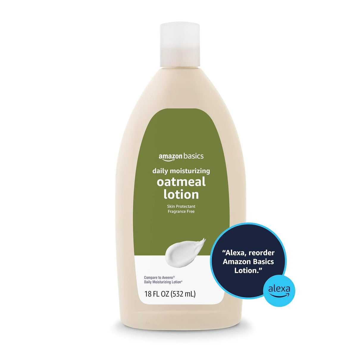 Amazon Essentials Daily Oatmeal Body Lotion and Skin Protectant Moisturizer, Fragrance Free, 18 Fl Oz (Pack of 1) (Previously Amazon Basics)