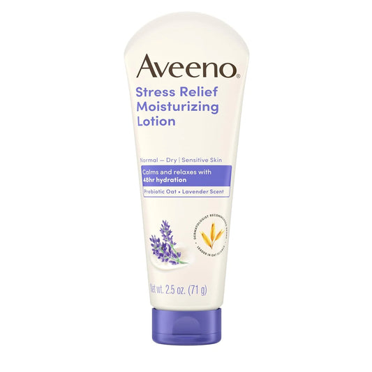 Aveeno Stress Relief Moisturizing Body Lotion, Lavender Scent, 2.5 oz