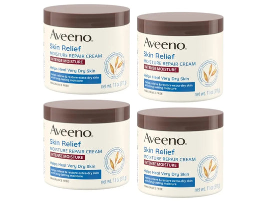 Aveeno Skin Relief Intense Moisture Repair Cream, 4 Pack (11 oz)