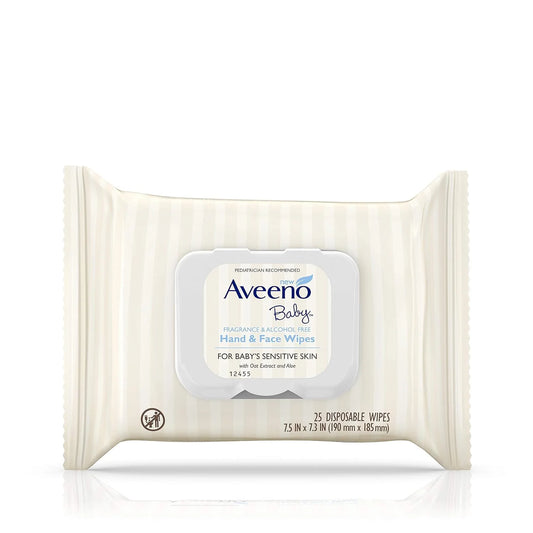 Baby Hand & Face Wipes, 25 Disposable Wipes, Aveeno