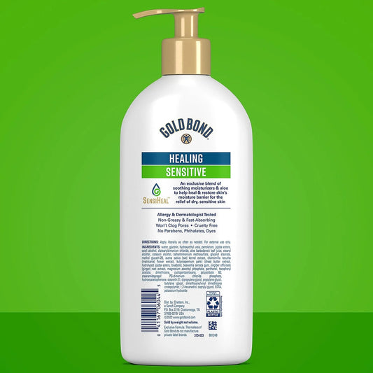 Gold Bond Healing Sensitive Daily Body & Face Lotion for Women & Men, 13 oz