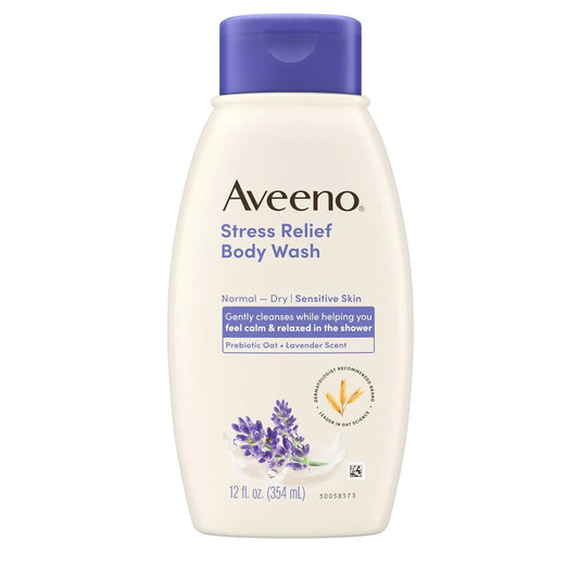 Aveeno Stress Relief Body Wash, Lavender Scent, 12 fl. oz