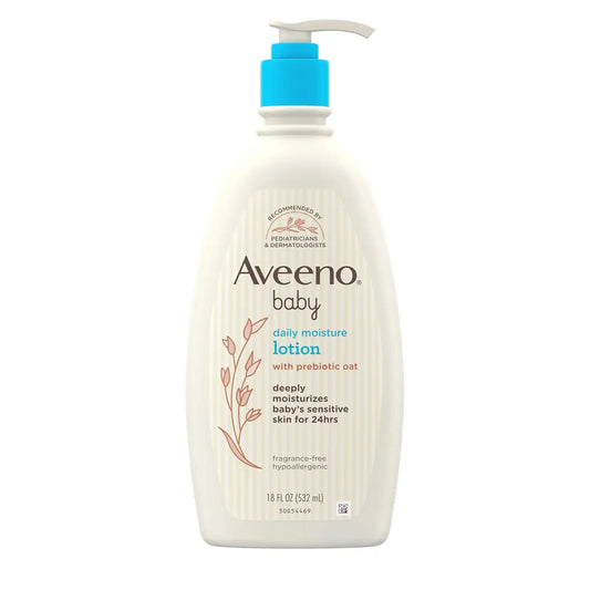 Aveeno Baby Daily Moisture Body Lotion, Fragrance Free, 18 fl. oz