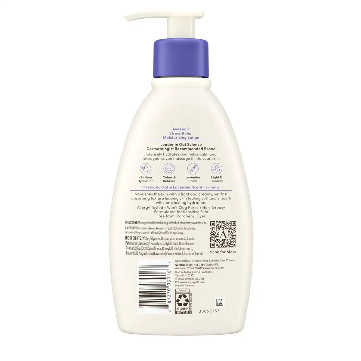 Aveeno Stress Relief Moisturizing Body Lotion, Lavender Scent, 12 fl. oz