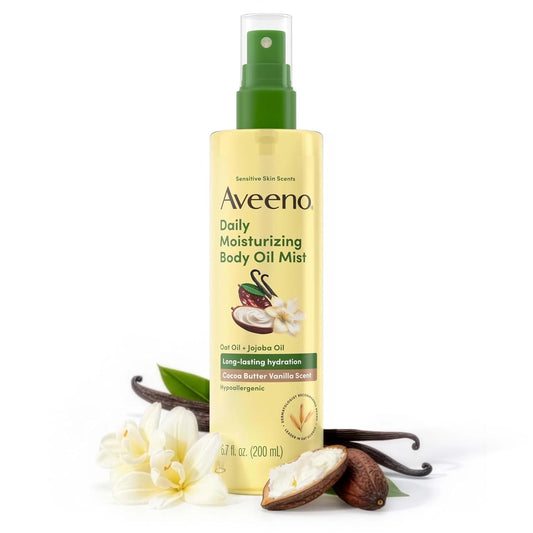 Aveeno Daily Moisturizing Body Oil Mist, Cocoa Butter Vanilla Scent, 6.7 fl. oz (Pack of 12)