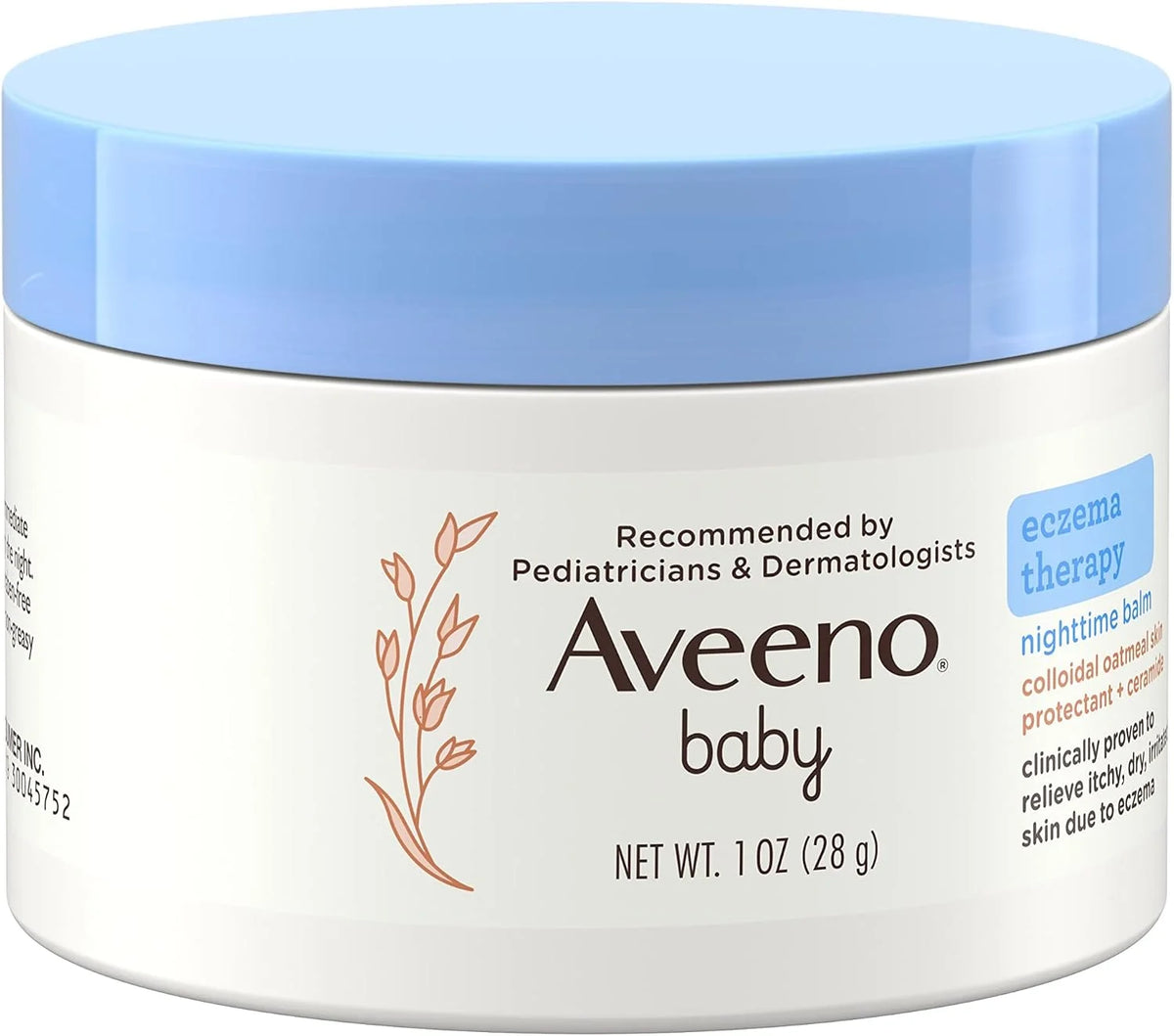 Aveeno Baby Eczema Therapy Nighttime Balm, Fragrance Free, Travel Size, 1oz