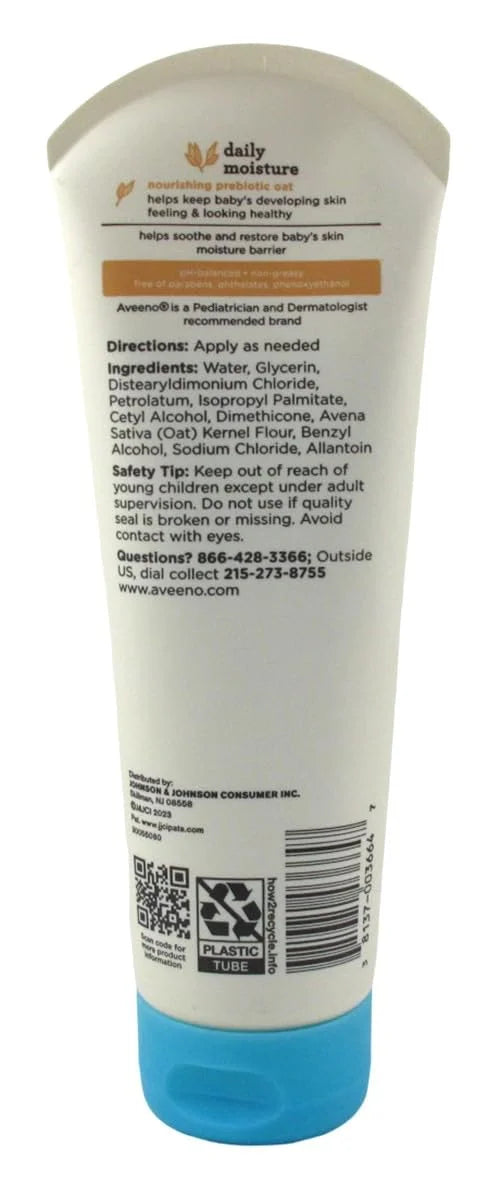 AVEENO Baby Fragrance Free Daily Moisture Lotion 8 oz (Pack of 3)