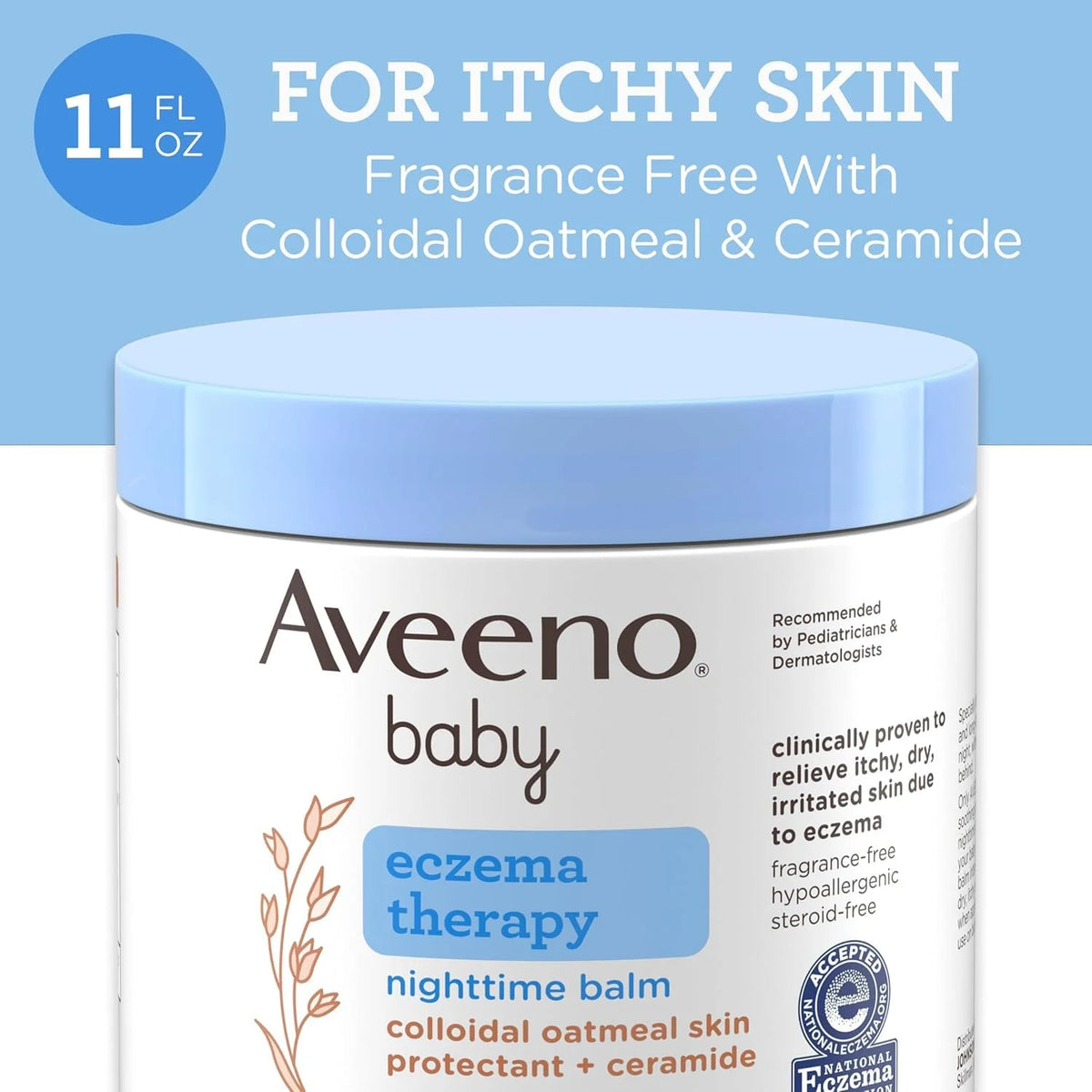 Aveeno Baby Eczema Therapy Night-Time Balm 11 Ounce Jar (325ml) (6 Pack)
