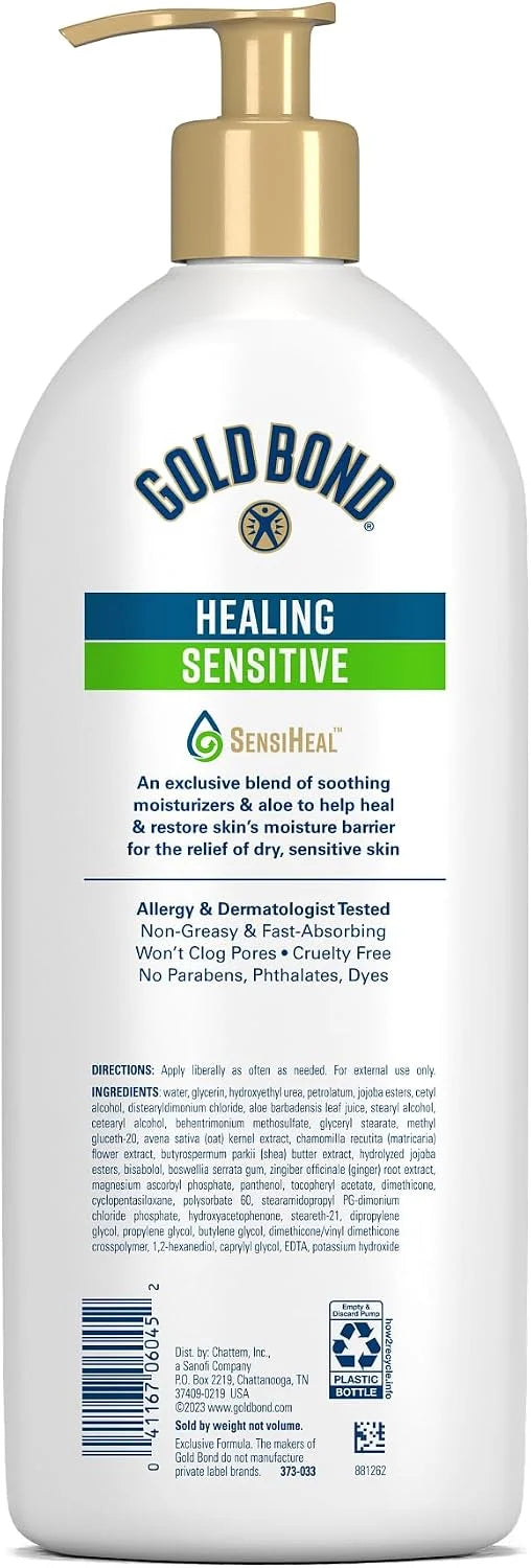 Gold Bond Healing Sensitive Daily Body & Face Lotion for Women & Men, 13 oz