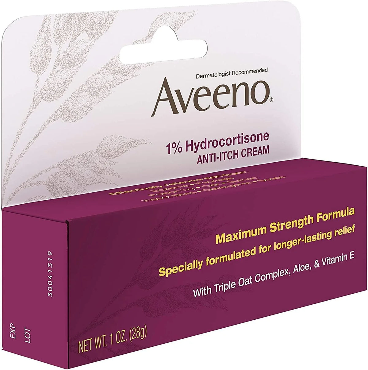 Aveeno 1% Hydrocortisone Anti-Itch Cream, 1 Oz (Pack of 3)