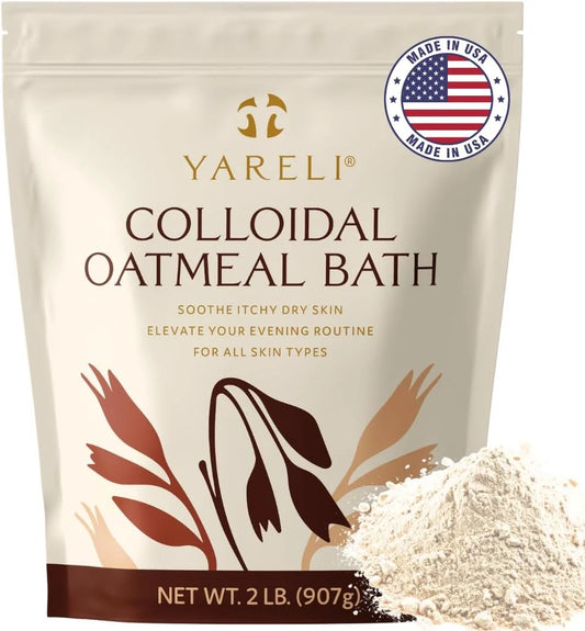 Yareli Colloidal Oatmeal, 2lb (32oz), Bath Powder for Dry Skin for All Ages