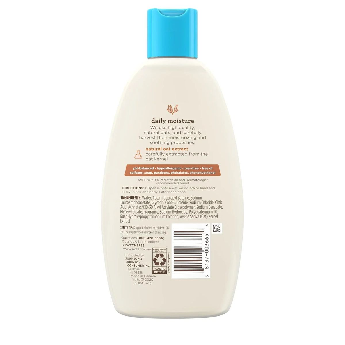 Aveeno Baby Daily Moisture Body Wash & Shampoo, Lightly Scented, 8 fl oz