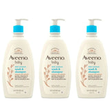 Aveeno Baby Gentle Body Wash & Shampoo, 3 Pack, 3 x 18 fl. oz