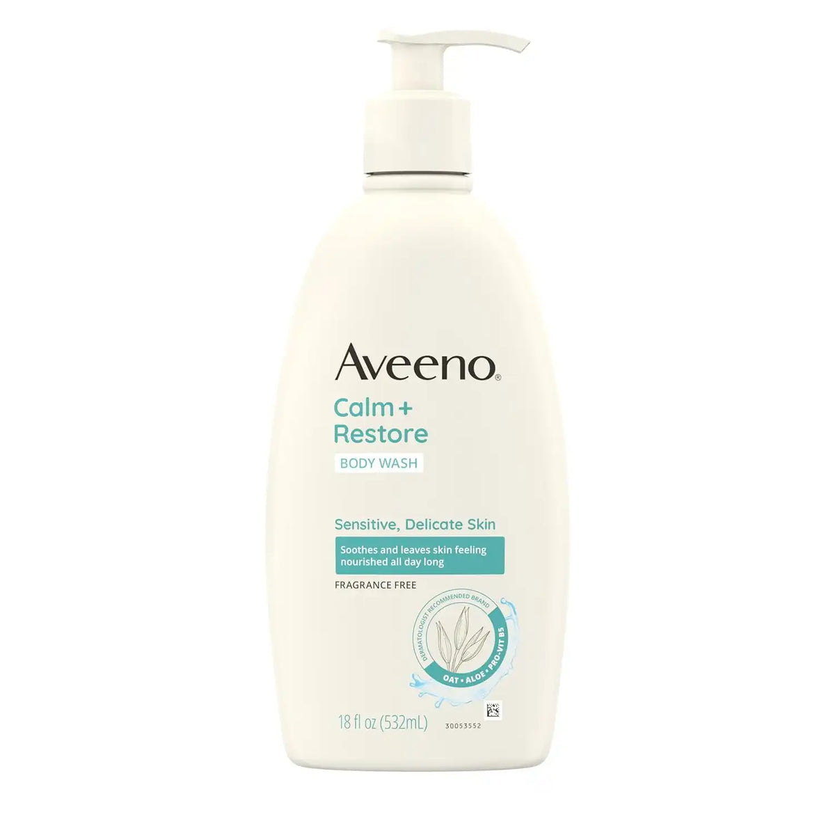 Aveeno Calm + Restore Daily Body Wash, Fragrance-Free, 18 fl. oz