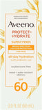 Aveeno Protect + Hydrate Face Sunscreen, SPF 60 Broad Spectrum, for Sensitive Skin, Travel Size, Water Resistant (80 minutes), Paraben, Oxybenzone & Oil Free, 2 fl oz (Pack of 12)