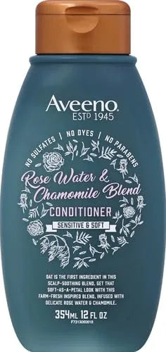 Aveeno Rose Water & Chamomile Conditioner for Dry Hair, Hydrating, 12 Fl Oz (Pack of 4)