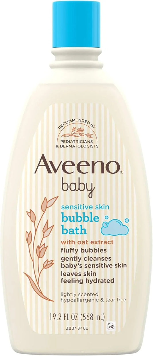 Aveeno Baby Sensitive Skin Bubble Bath with Oat Extract, 19.2 fl oz
