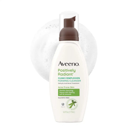 Aveeno Positively Radiant Clear Complexion Foaming Face Cleanser, 6 fl. oz