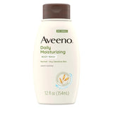Aveeno Daily Moisturizing Body Wash with Soothing Oat, Creamy Shower Gel, Soap-Free and Dye-Free, Light Fragrance, 12 fl. oz (Pack of 4)