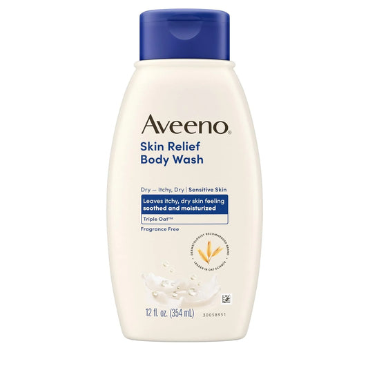 Aveeno Skin Relief Body Wash, Fragrance-Free, 12 fl. oz
