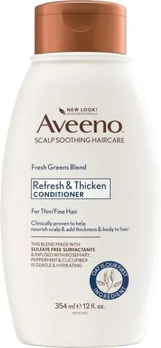 Aveeno Fresh Greens Blend Natural Volumizing Conditioner, Cucumber, Rosemary, for Fine Hair, 12 fl oz (Pack of 2)