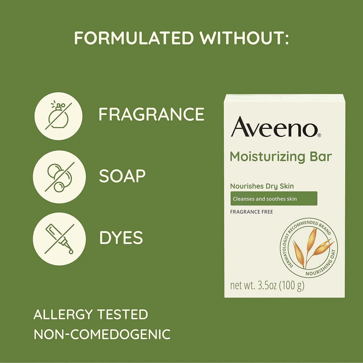 Aveeno Active Naturals Moisturizing Bar 3.50 ounce (Pack of 6)