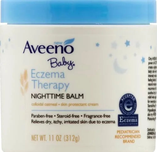 Aveeno Baby Eczema Therapy Nighttime Balm, Fragrance Free, Travel Size, 1oz
