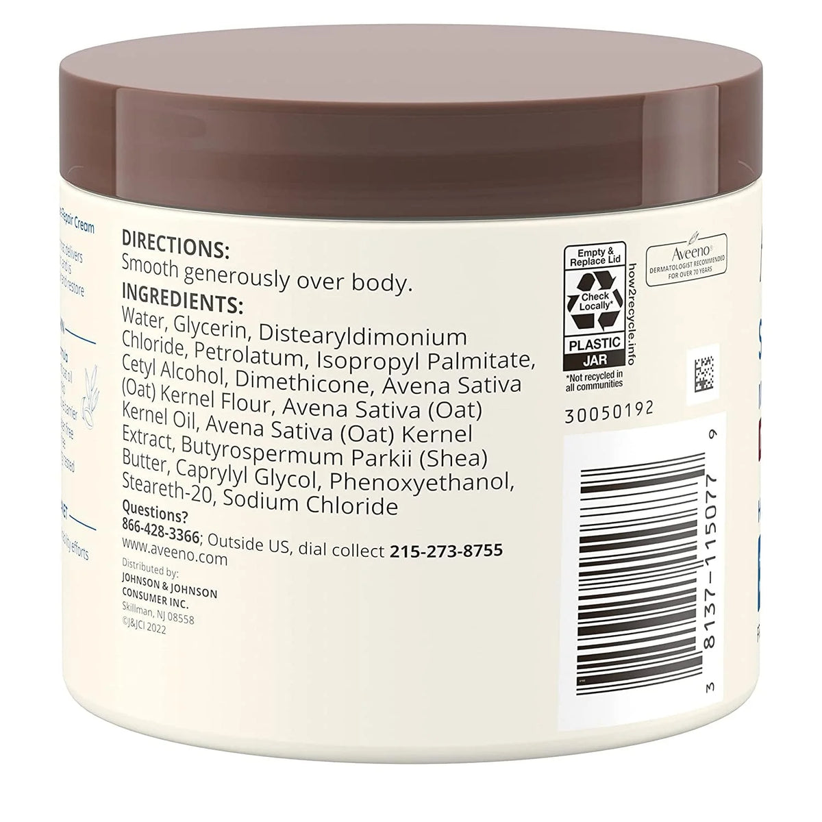 AVEENO Active Naturals Skin Relief Moisture Repair Cream, Intense Moisture 11 oz (Pack of 3)