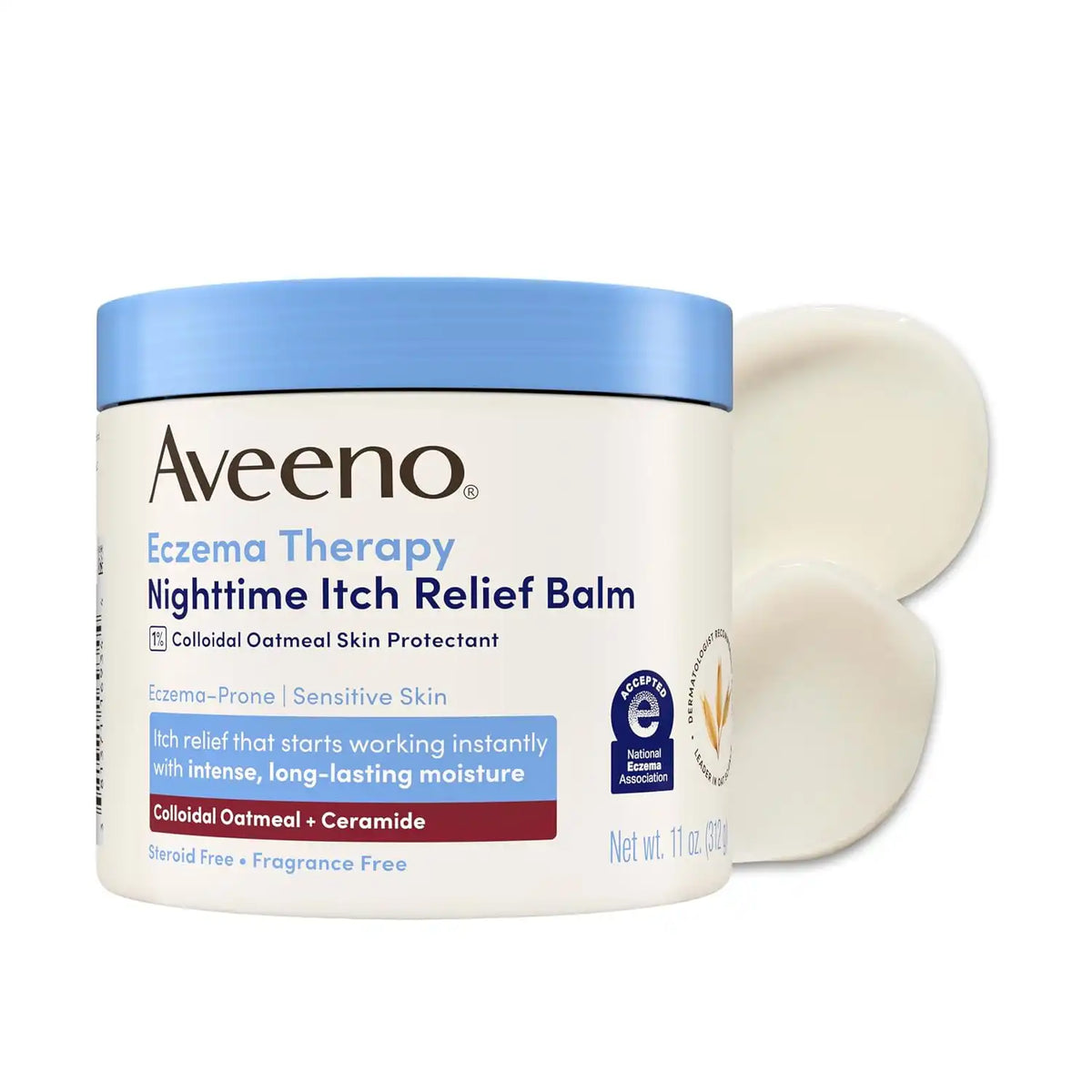 Aveeno Eczema Therapy Nighttime Itch Relief Balm,Fragrance-Free, 11 oz
