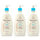 Aveeno Baby Daily Moisture Lotion for Delicate Skin with Natural Colloidal Oatmeal & Dimethicone, Hypoallergenic, Fragrance-, Phthalate- & Paraben-Free, 3 x 18 fl. oz