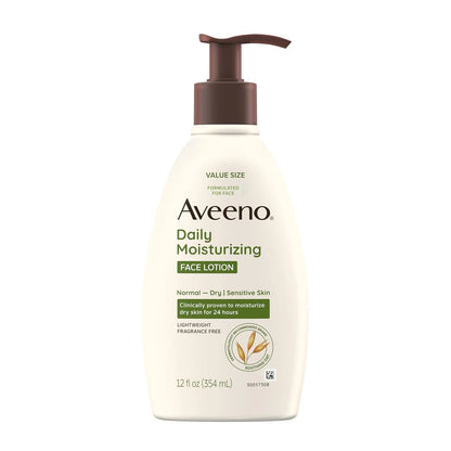 Aveeno Daily Moisturizing Face Lotion, Fragrance Free, 12 fl. oz