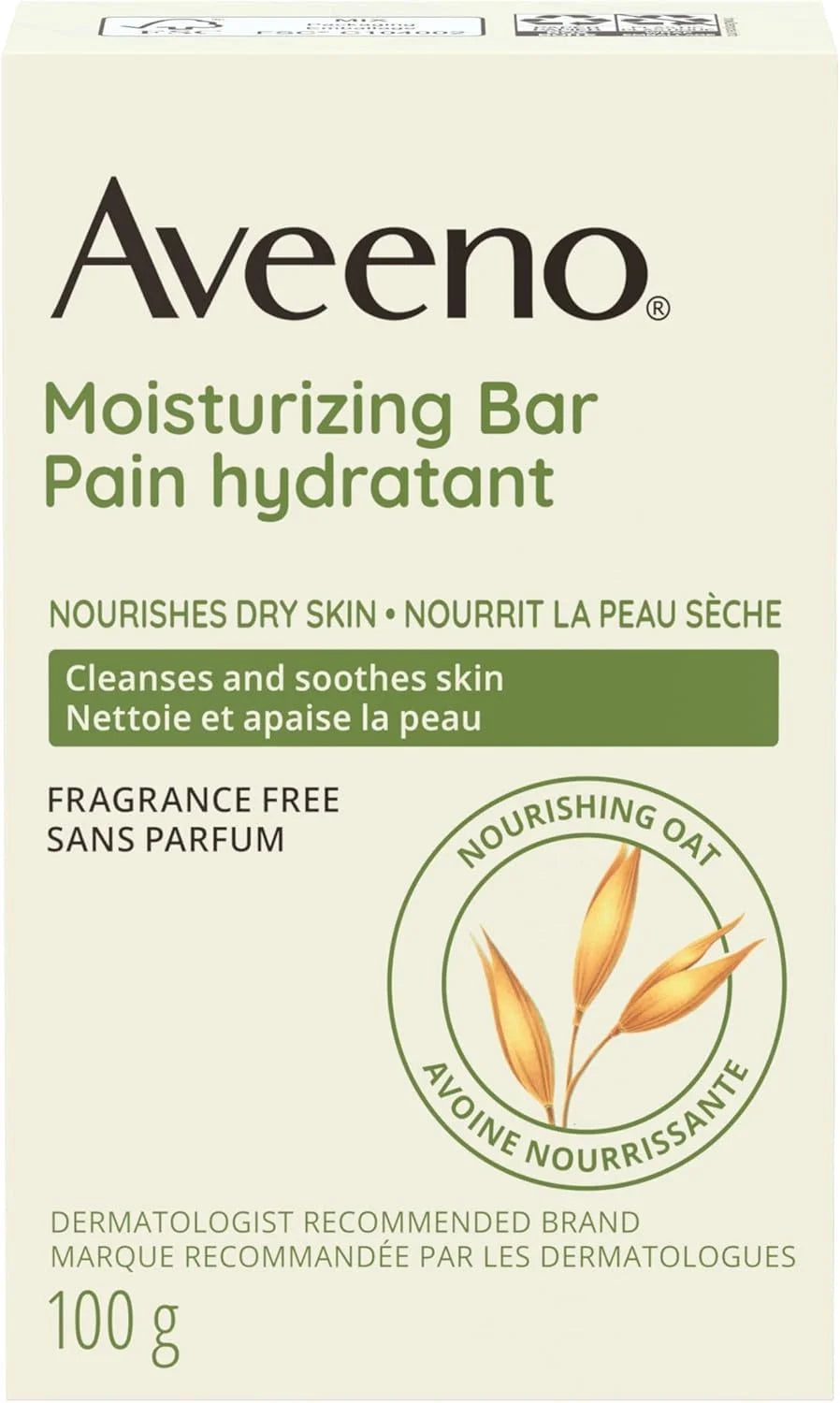 AVEENO Naturals Moisturizing Bar for Dry Skin 3.50 oz (Pack of 8)