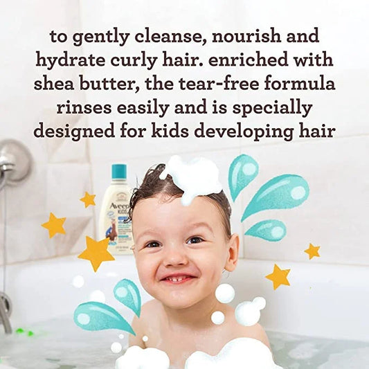 AVEENO BABY Kids Curly Hair Shampoo and Conditioner Set, 12 fl. Oz each with Oat Extract & Shea Butter, Hydrating, Hypoallergenic, Moisturizing for Defined Curls, Gentle for Kids' Developing Hair