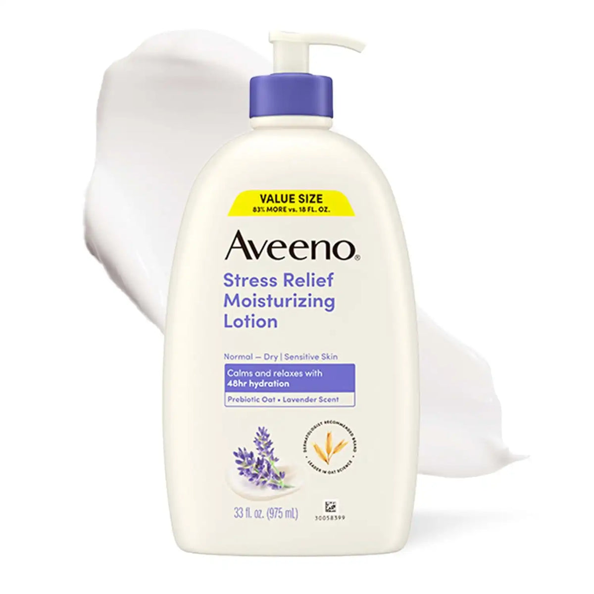 Aveeno Stress Relief Moisturizing Body Lotion, Lavender Scent, 33 Fl Oz (Pack of 6)