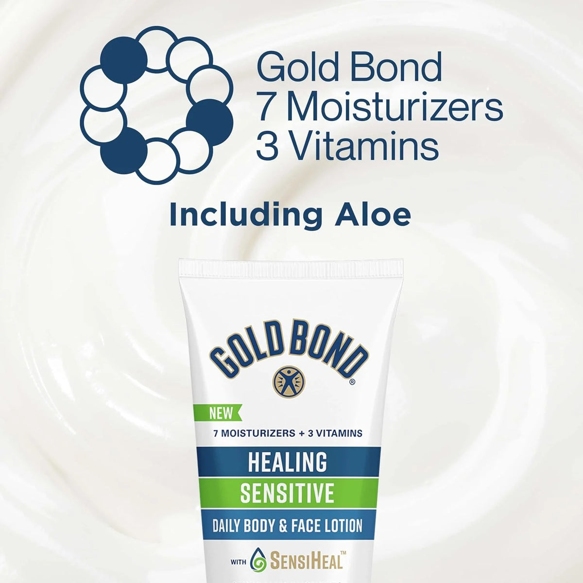 Gold Bond Healing Sensitive Daily Body & Face Lotion for Women & Men, 13 oz