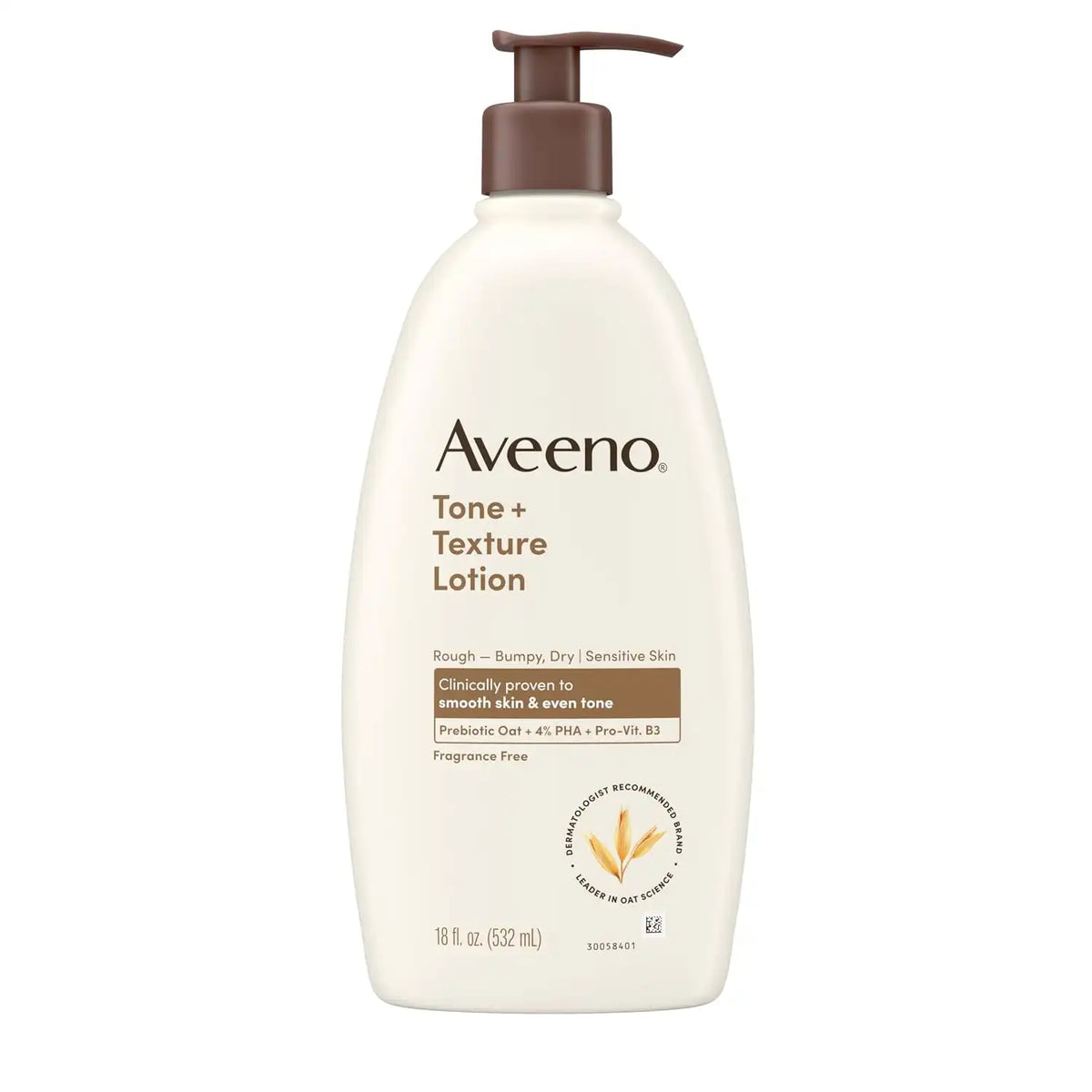 Aveeno Tone + Texture Renewing Body Lotion, Fragrance-Free, 18 fl. oz