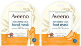 Aveeno Repairing CICA Foot Mask & Hand Mask with Prebiotic Oat and Shea Butter, for Extra Dry Skin, 1 ea