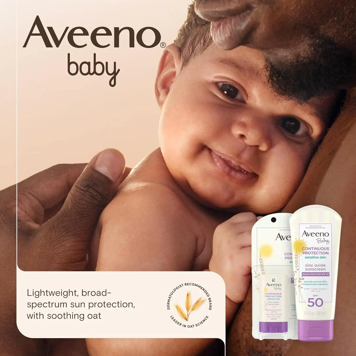 Aveeno Baby Continuous Protection Mineral Sunscreen Lotion SPF 50, 7 fl oz