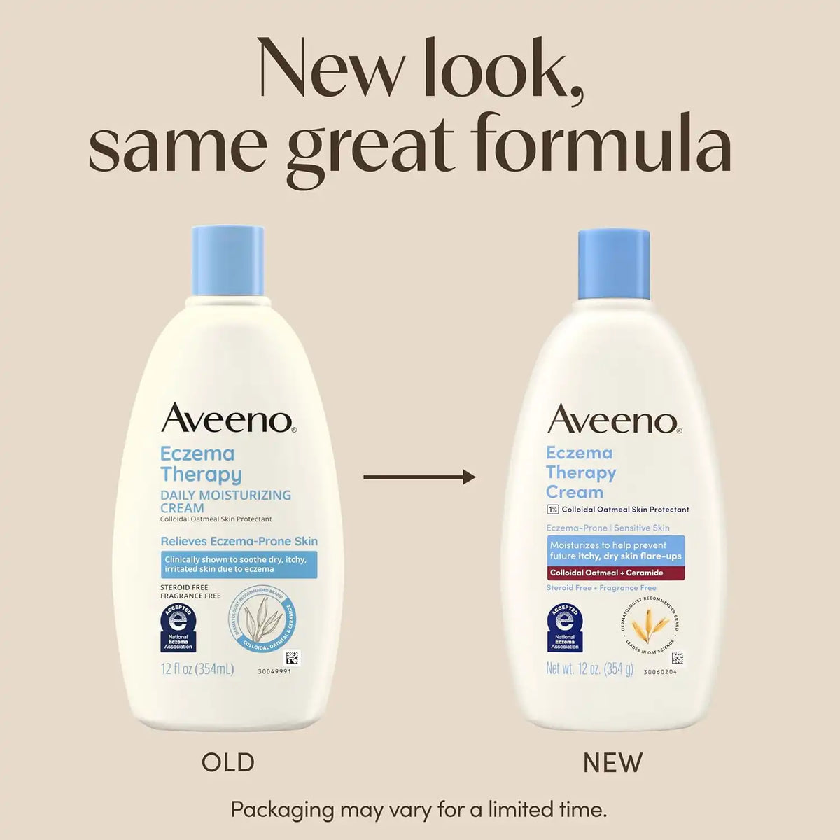 Aveeno Eczema Therapy Daily Moisturizing Body Cream, Fragrance-Free 12 oz