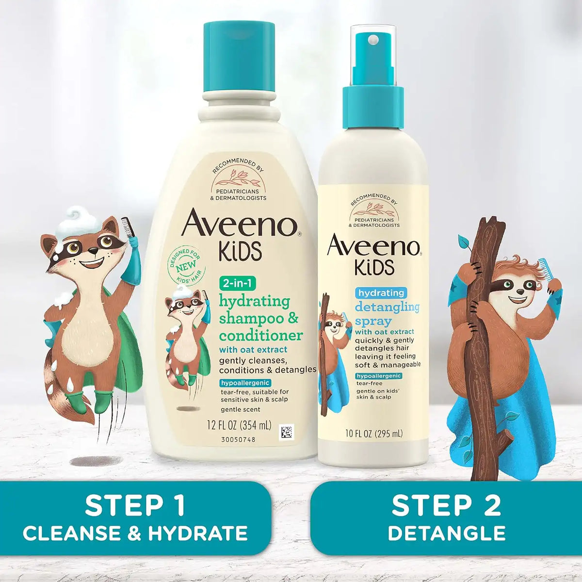 Aveeno Kids Hydrating Hair Detangler Spray, 10 Fl Oz (Pack of 12)