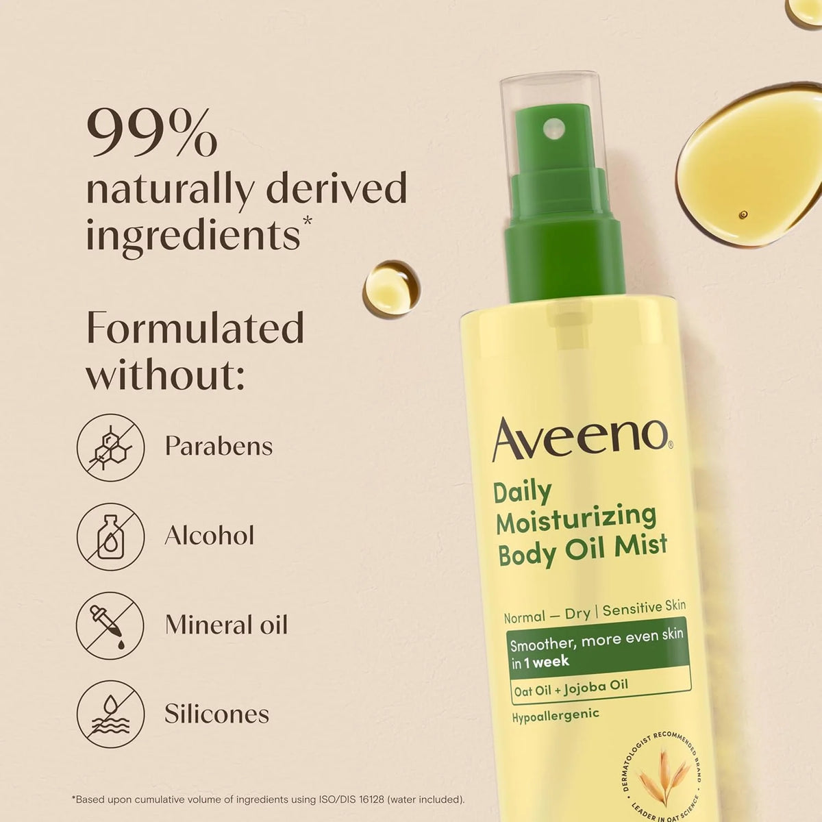 Aveeno Daily Moisturizing Body Oil Mist, Cocoa Butter Vanilla Scent, 6.7 fl. oz (Pack of 12)