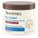 AVEENO Active Naturals Skin Relief Moisture Repair Cream, Intense Moisture 11 oz (Pack of 3)
