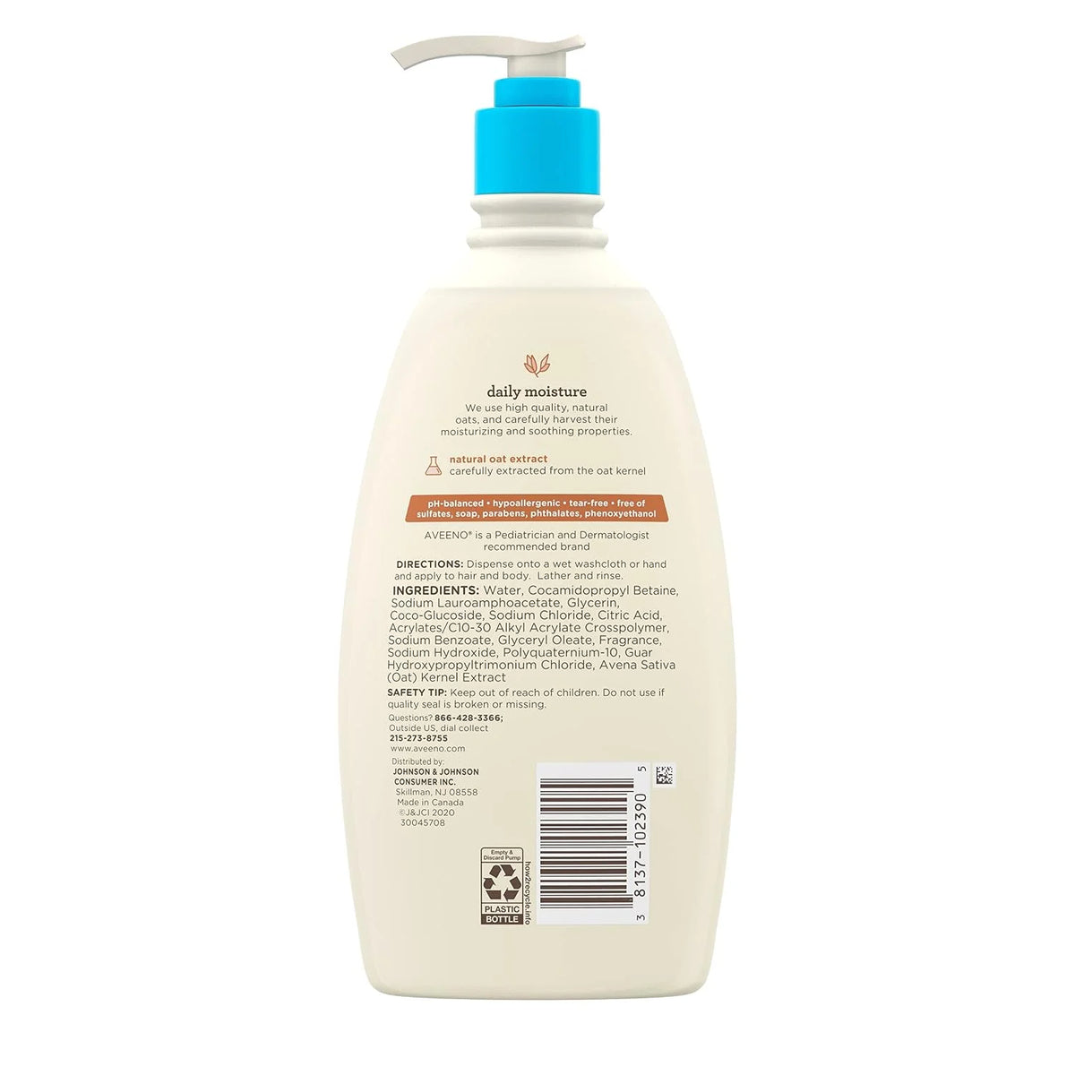 Aveeno Baby Gentle Body Wash & Shampoo, 3 Pack, 3 x 18 fl. oz